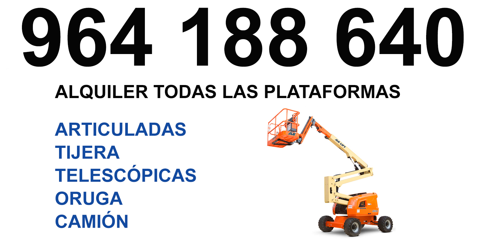 Plataformas elevadoras disponibles en Cinctorres